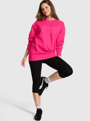 PINK Oversize’owa bluza Campus Fleece z okrągłym dekoltem Victoria's Secret