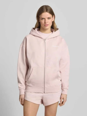 Oversize’owa bluza zapinana na zamek z naszywanym logo Model 'CLARITA' Pegador