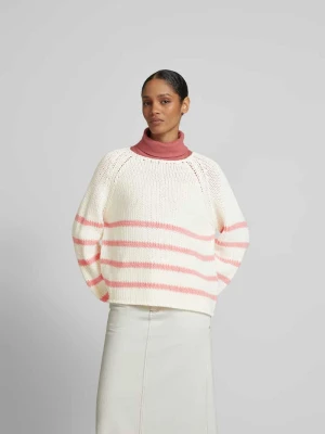 Oversize’owy sweter z wełny o dzianinowym wyglądzie Juvia Beżowy