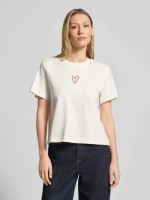 Oversize’owy T-shirt z czystej bawełny model 'SARA METTE' Vero Moda Biały