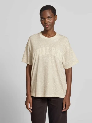 t-shirt o kroju oversized z nadrukiem z logo Anine Bing Jasnoszary
