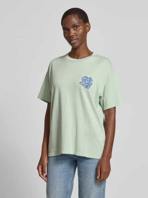 t-shirt o kroju oversized z nadrukiem z logo Anine Bing Zielony