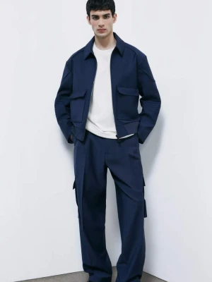 Oversize spodnie cargo z lekkiej elastycznej mieszanki wełny PATRIZIA PEPE