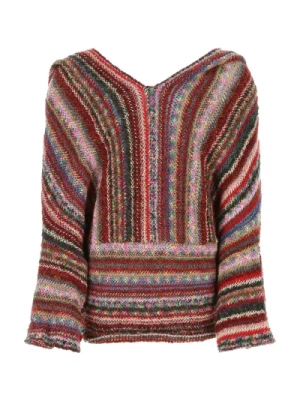 Oversize Sweter w Wielokolorowych Przetworzonych Włóknach Vitelli