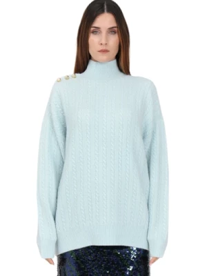 Oversize Sweter z Warkoczami i Guzikami Ozdobnymi Chiara Ferragni Collection