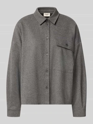 Oversized bluzka z długim rękawem z mieszanka wiskozy i bawełny model 'AGIATE' Weekend Max Mara Średnioszary