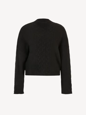 Oversize Sweter z dzianiny czarny - TAMARIS