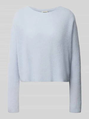Oversized sweter wełniany z mieszanka wełny z alpaki Drykorn Jasnoniebieski