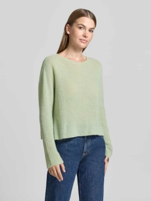 Oversized sweter wełniany z mieszanka wełny z alpaki Drykorn Jasnozielony