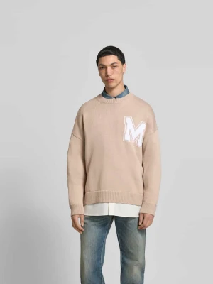 Sweter oversized z mieszanki wełny MM6 Maison Margiela Beżowy