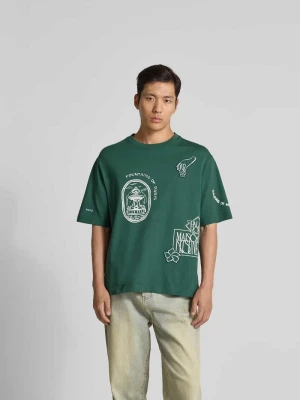 t-shirt o kroju oversized z bawełny Maison Kitsuné Zielony