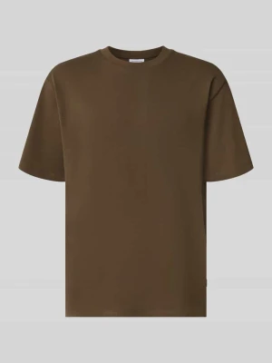 Oversized t-shirt z czystej bawełny lindbergh Czekoladowy