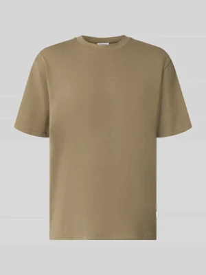Oversized t-shirt z czystej bawełny lindbergh Khaki