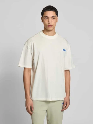 Oversized t-shirt z czystej bawełny model 'Nohatio' Hugo Biały