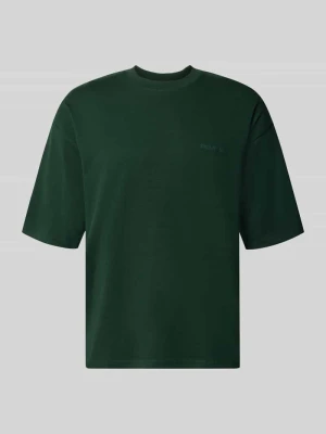 Oversized t-shirt z czystej bawełny REVIEW Ciemnozielony
