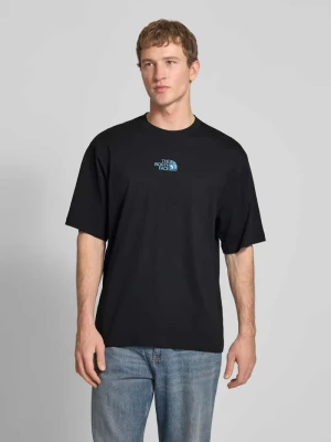 Oversized T-shirt z logo i okrągłym dekoltem The North Face Czarny