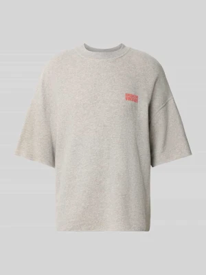 oversized t-shirt z mieszanki bawełny American Vintage Jasnoszary melanż