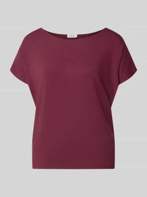 Oversized t-shirt z mieszanki wiskozy s.Oliver Bordowy melanż