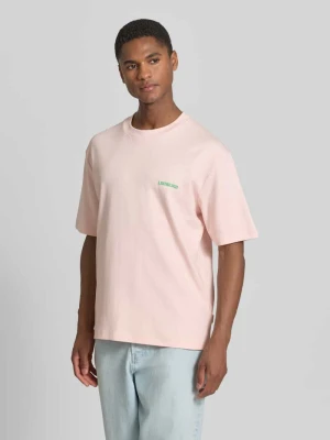 Oversized t-shirt z nadrukiem z logo lindbergh Jasnoróżowy