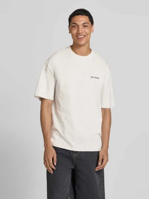 Oversized t-shirt z nadrukiem z logo model 'Miles' Pegador Jasnoszary melanż