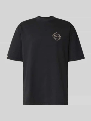 Oversized t-shirt z nadrukiem z logo model 'Paide' Pegador Antracytowy