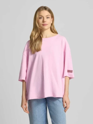 Oversized t-shirt z nadrukiem z logo model 'YKOBOW' American vintage