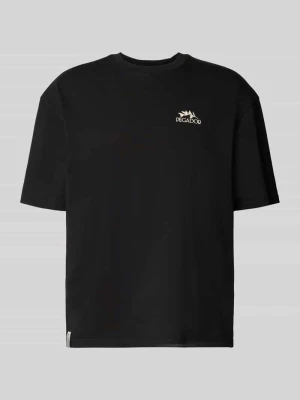 oversized t-shirt z nadrukiem z tyłu Pegador Czarny