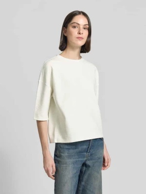 Oversized t-shirt z okrągłym dekoltem model 'Ucherry' Someday Złamany biały
