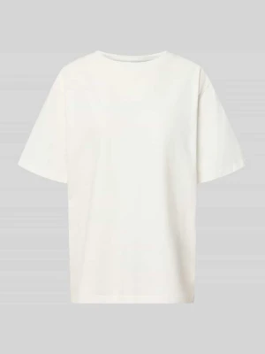 Oversized t-shirt z tylnym wyhaftowanym logo model 'Flower' OH APRIL
