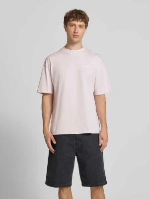 Oversized T-shirt z Wyhaftowane logo Pegador Jasnofioletowy