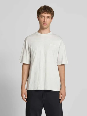 Oversized T-shirt z Wyhaftowane logo Pegador Jasnoszary melanż