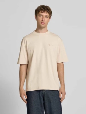 Oversized T-shirt z Wyhaftowane logo Pegador Piaskowy