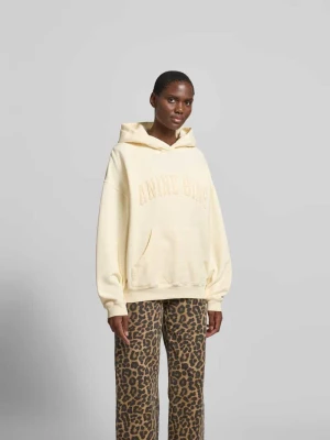 Oversize'owa bluza z kapturem z czystej bawełny Anine Bing Jasnożółty