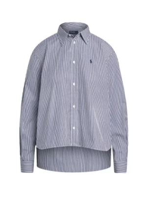 Oversize'owa Koszula z Paskami z Bawełnianej Popeliny Polo Ralph Lauren