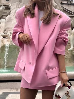 Oversizowa marynarka z guzikami DAVENNA - różowa  magmac 