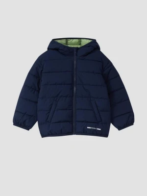 Oversizowa pikowana kurtka unisex z kapturem s.Oliver niebieski
