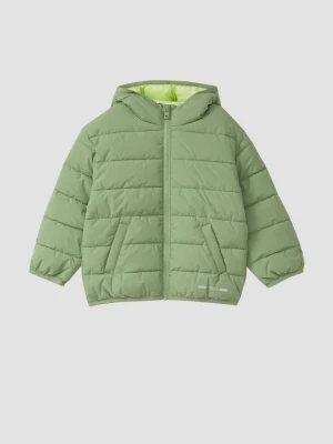 Oversizowa pikowana kurtka unisex z kapturem s.Oliver zielony