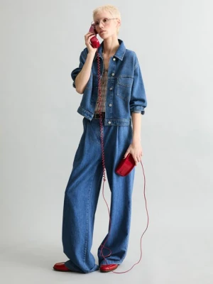 Oversizowa przycięta kurtka dżinsowa Marc O'Polo