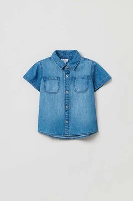 OVS koszula bawełniana niemowlęca kolor niebieski