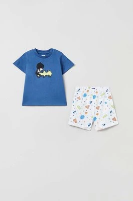 OVS piżama niemowlęca kolor niebieski wzorzysta