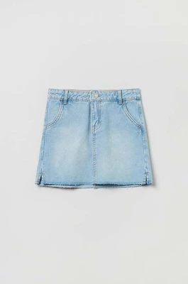 OVS spódnica jeansowa dziecięca kolor niebieski mini prosta