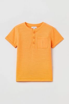 OVS t-shirt bawełniany dziecięcy kolor pomarańczowy gładki