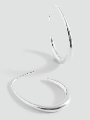 Owalne kolczyki koła srebrny - Dziewczyna - Rozmiar uniwersalny - MANGO TEEN