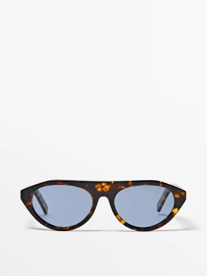 Owalne Okulary Przeciwsłoneczne - Brązowy - Massimo Dutti - Female
