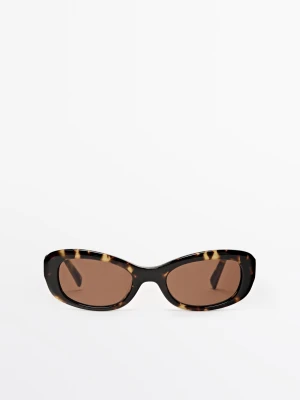 Owalne Okulary Przeciwsłoneczne - Brązowy - - Massimo Dutti - Kobieta