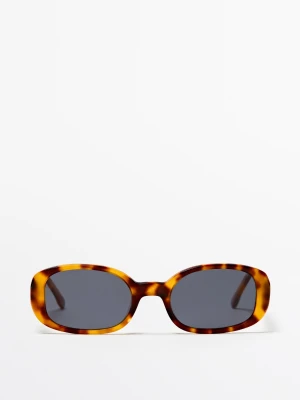 Owalne Okulary Przeciwsłoneczne Z Efektem Rogowym - Jasnoniebieski - - Massimo Dutti - Female