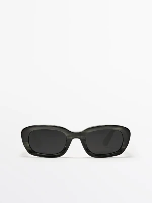 Owalne Okulary Przeciwsłoneczne - Zielony - - Massimo Dutti - Kobieta
