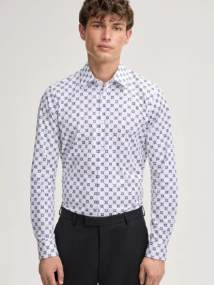 Ozdobiona chabrowym motywem koszula Pierce w kolorze biało-liliowym Joop