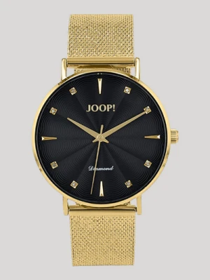 Ozdobiony diamentami zegarek damski w kolorze złotym Joop