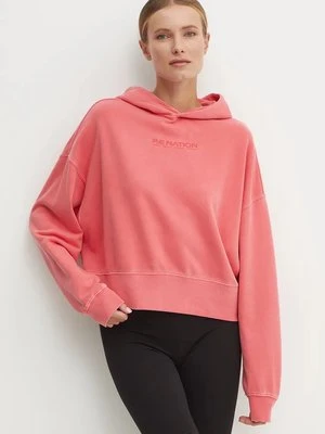 P.E Nation bluza bawełniana Transition Hoodie damska kolor czerwony z kapturem gładka 243H398